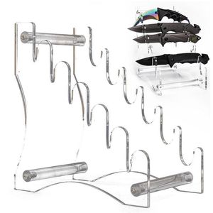 Supports de stockage Racks Présentoir à couteaux transparent Bloc à couverts en acrylique transparent 2D Porte-couteau non pliant Porte-couteaux de rangement pour couverts de comptoir 230706