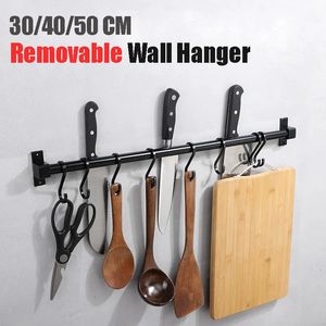 Opslaghouders Rekken Wandmontage Keukenhaakrek Pantry Bar Plank Organisator Ruimte Aluminium Verwijderbare Haken Hanger Gebruiksvoorwerp Tool 230921