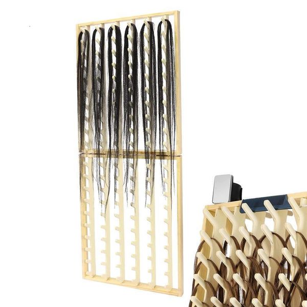 Supports de stockage Racks Porte-fil en bois 120 bobines Couture Fil à broder Rack Organisateur Tenture murale Cônes Stand Étagère Accessoires de tressage de cheveux 230921