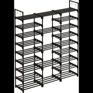 Supports de rangement Racks WOWLIVE 9 niveaux grand étagère à chaussures organisateur de rangement pour placard 50-55 paires tour à chaussures unité étagère tuyaux en métal durables avec 231007