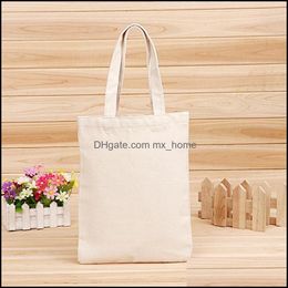 Opslag HuisKee Organisatie Home Gardenblank Patroon Canvas Winkelzakken Eco Herbruikbare opvouwbare Shoder Handtas Katoen Tote Bag Groothandel CUS