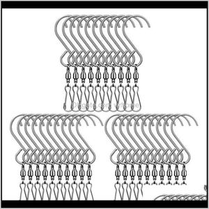 Stockage Ménage Organisation Maison Gardenswivel Clip Crochets Suspendus En Acier Inoxydable Pour Wind Spinners Carillons Cristal Twisters Party Suppl