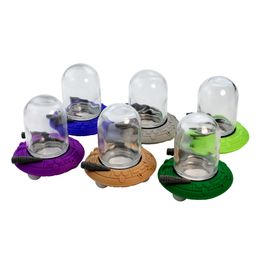 Pottes de rangement 90 ml en verre en verre UFO Forme Silicone Coud Plastique Couvre-Couvre-Couvrettes Lien de paiement personnalisé
