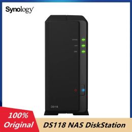 Opslag originele synologie DS118 1 Bay NAS DiskStation Network Storage, Cloud Storage 1 GB DDR4 (Diskless)