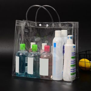 Opslagzak Universal PVC Plastic Handtas Transparante draagbare wijnzak Ice Tote Tas Lekbestendige reisbloemen Geschenktassen