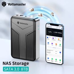 Stockage Yottamaster NAS 8TB 2,5 "SATA SSD HDD Enceinte NAS Private Cloud Storage Family Network Storage avec Auto Backup Global Access