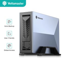 Storage Yottamaster Network Attaché de stockage de stockage Ménage de stockage de cloud privé personnel pour 2,5 "3,5" HDD SSD Suppport Auto Sauvegarde
