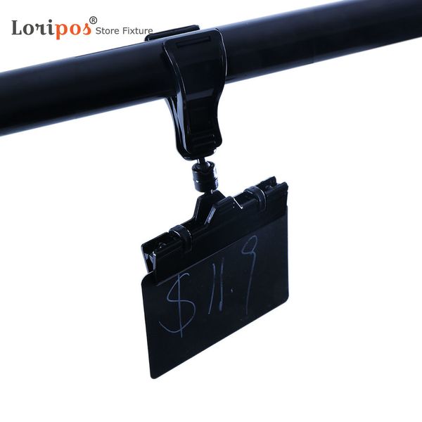 Store Price Tag Display Tube Gripper Clip-on Sign Holder Suspended Clamp Top Clamp For Cardstock - Noir | Loripos