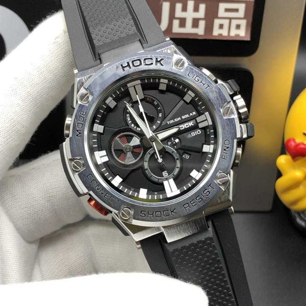 2024 Spring Classic Retro Watch Hot Fashion Three Needle et Three Eye Mesh Hollow GST-B100 MINORAL RENFORCED GLOK