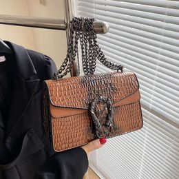 Sacs de créateurs en gros sac à bandoulière sac pour femme nouveau dégradé vin dieu motif crocodile chaîne de mode unique épaule bandoulière sac à main