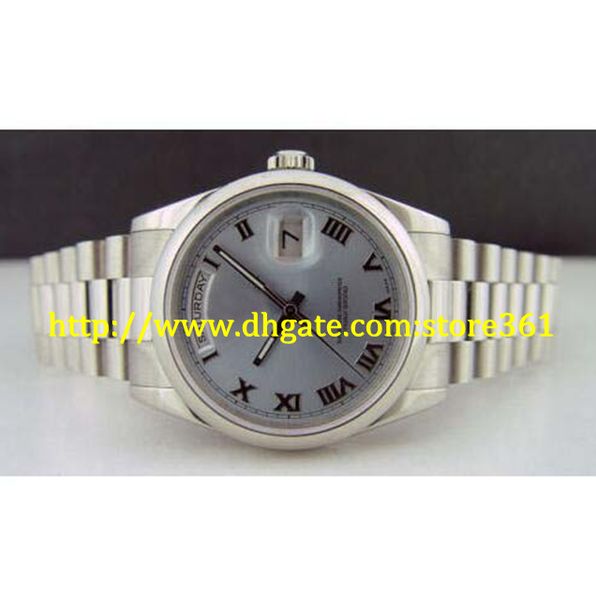 store361 montre nouvelle arrivée Mens PLATINUM President Glacier Roman Dial 118206