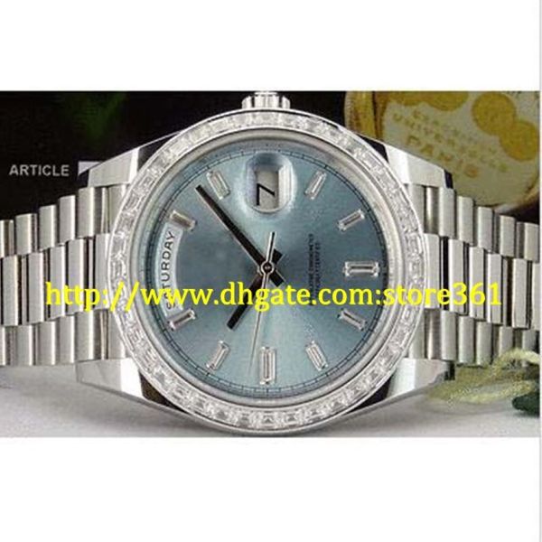 Store361 Nouveau arrivée Watch Platinum 40 Président Glacier Diamond 228396291F