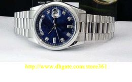 Store361 Nieuwe Komen Horloges 2017 36mm Platinum President Blue Diamond 118206