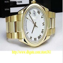 Store361 Nieuwe aankomst horloges nieuwe heren 18kt goud 36 mm - White Roman - 118208236Q