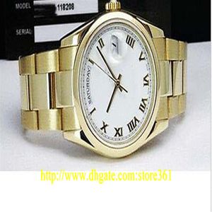 store361 new llega relojes New Mens 18kt Gold 36mm - White Roman - 118208240u