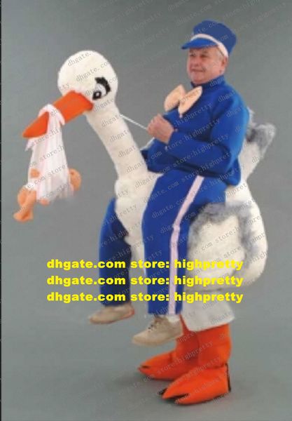 Disfraz de mascota de cigüeña andador, traje de personaje de dibujos animados para adultos, traje de rutina, rueda de prensa, caminar ambulatorio zz7724