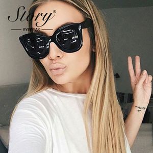 Story Original Women's Sunglasses Femme Cat Eye Sun Sunshes Acetate Retro Sunglass Sungant Elegant Oversize Eyewear OCULOS 2660