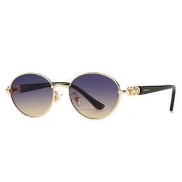 Story Retro Metal Oval Sunglasses For Women Men 2024 Luxury Brand Designer Trendy Punk Round Sun Glasses Femme UV400 S9521A