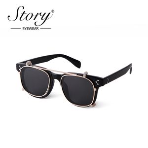 Histoire Vintage Steampunk Clip Sur Lunettes De Soleil Femmes Hommes Mode Léopard Carré Amovible Flip Lentille Lunettes De Soleil Oculos De Sol S9177D