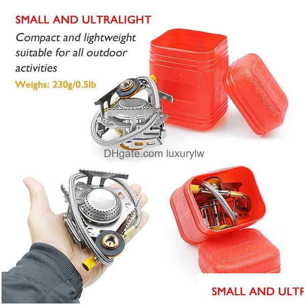 Poêles Cam Stove Tralight Portable Mini brûleur à gaz extérieur Butane Propane équipement de pique-nique Backpacking2958650 Drop Delivery Sports Out Dhy4T