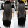 Perruques avant en dentelle droite 13x4 Cheveux humains pour femmes noires, 150% de densité brésilienne vierge à cheveux humains Perruques de fermeture de lace