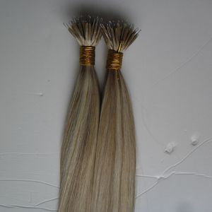 100g Peruvian Virgin Human Hair Extensions, Straight Nano Ring Micro Bead Links, Non-Remy 1g/Strand