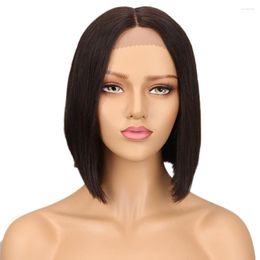 Perruque Bob Lace Front Wig brésilienne naturelle, cheveux lisses, 13 5 2, grande vente, pour femmes noires