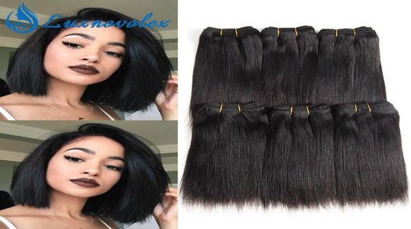 Cheveux brésiliens droits 6 paquets vague de corps vague profonde crépus bouclés courts tissage de cheveux humains paquets Extensions de cheveux humains 8 pouces 50g4971515