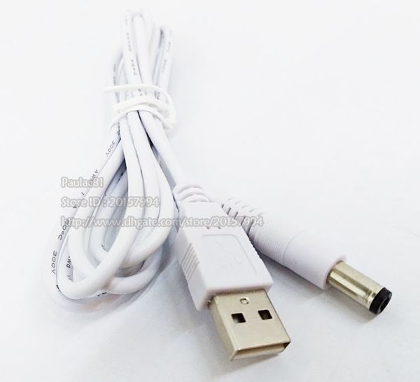 Connecteur d'alimentation droit DC 5.5x2.1mm vers USB 2.0 A, prise mâle, câble 5V, 1.5M/10 pièces
