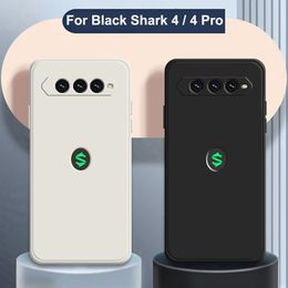 Rechte rand vloeibare siliconen hoesjes voor xiaomi haai zwart 4 blackshark 4 pro tpu zachte schokbestendige telefoon behuizing diep