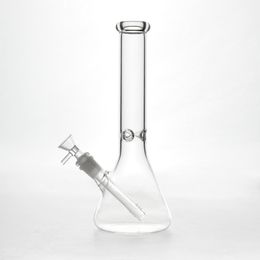 Rechte glazen bong transparant dik roken glas beker percolator bongs gerichte schijf shisha tabak dab rig buizen helder 10 inch waterpijp water pijp geschenk