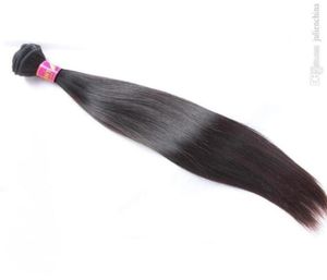 Bundles de cabello liso sin procesar Virgin Human Weave Extensions 1pc Natural Black Silky Fuerte Campeón 8a Bellahair4468892