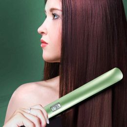 Rechte haarspalk elektrische verwarming led display straightener dressing tool curling stick dual-purpose