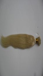 Paquetes humanos rectos cabello rubio brasileño 1 paquete Extensiones de cabello trenzado Trenzas Hair5853247
