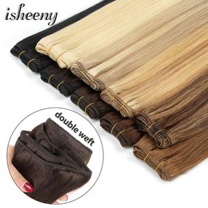 Steil menselijk haar weeft Braziliaanse Remy Menselijk haarbundels Naai-in inslag Steil Blond 50g 12-24 Natuurlijk haar 240105