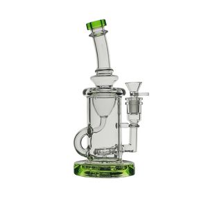 Straight Inside The Triangle Type Hookahs Glass Bong Recycler Pipa de agua para fumar Dab Rig 22 cm de altura con junta de 14 mm