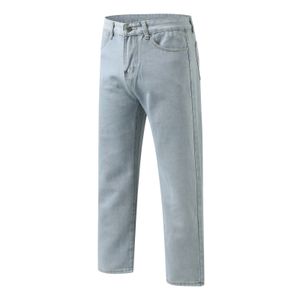 Rechte jeans mannen brede jeans blauw losse denim broek neutrale Jean streetwear casual man broek hiphop baggy jeans