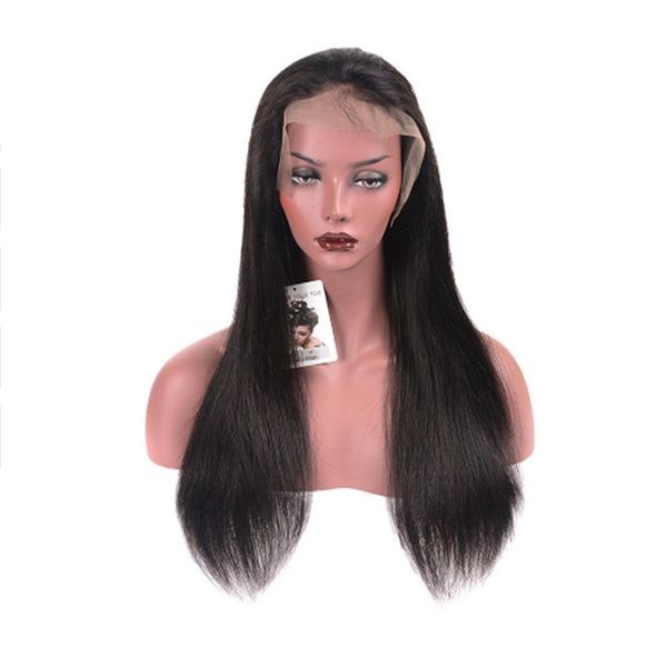 Pelucas de cabello humano con frente de encaje recto para mujeres negras PerPlucked 150% cabello Remy brasileño Natural 4*4 U parte