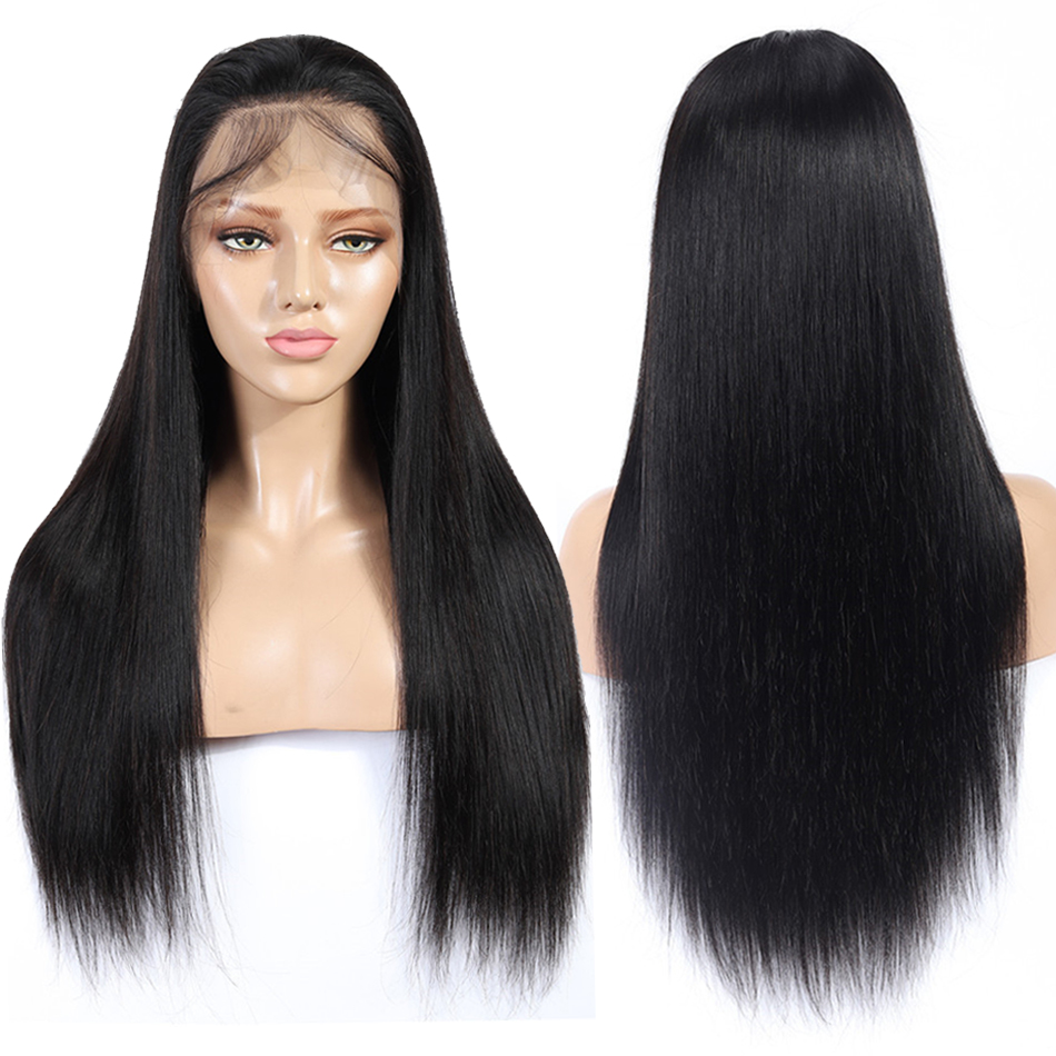 Peruca reta de renda frontal 13x4 renda frontal pré -arrancada perucas bob para mulheres negras cabelos humanos 250 densidade