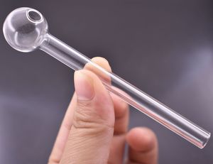 Straight mini cheap Colorful Pyrex Glass Oil Burner Pipe Clear Glass Tube Pipe Oil Nail smoking Pipe