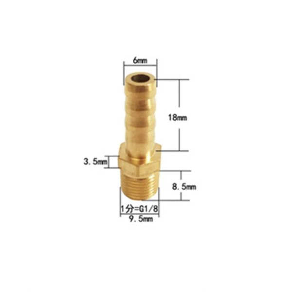 Condición de tubería de la manguera de latón recta o codo 6 mm 8 mm 10 mm 12 mm Barb Barb SPACER 1/8 