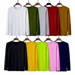 Pulls droits Col rond T-shirts Lâche Simplicité Beau Couleur unie Confortable Lg Manches Casual Vêtements pour hommes 2023 i1pY #