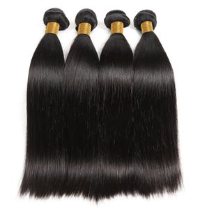 Rechte rauwe Braziliaanse menselijke extensies voor zwarte vrouwen natuurlijke kleur 3/4 bundels remy haar lang 30 inch