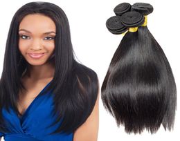 Tissage de cheveux indiens bruts droits, lot de 3 extensions de cheveux indiens vierges bon marché, cheveux humains brésiliens non transformés, Kinky Str6090049