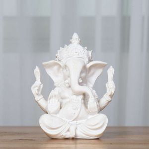 Artesanía de arenisca de arenisca de arenisca, cabeza de elefante indio dios decoración del hogar adornos, regalos creativos