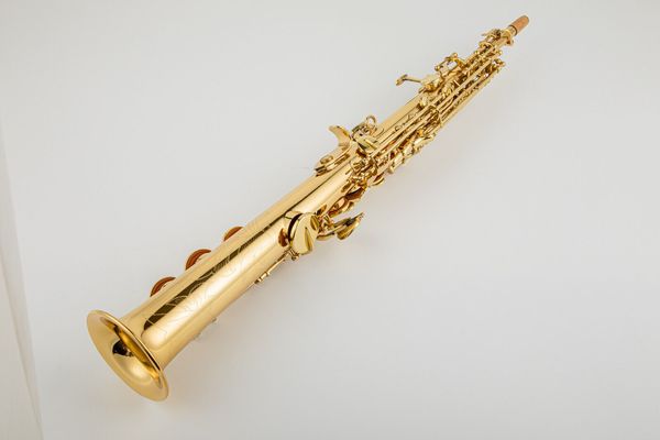 Saxofón soprano recto, lacado dorado, Saxofón Sib con Fa agudo # 00