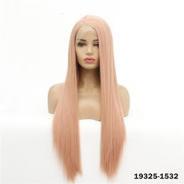 Rechte synthetische lacefontale pruik simulatie menselijk haar kantpruiken 12 ~ 26 inches perruques de cheveux humains pelucas 19325-1532