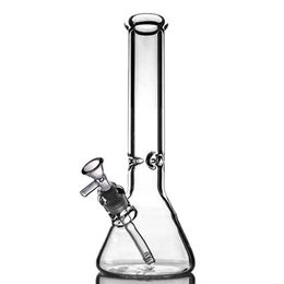 Rechte transparante dikke glazen bong 10 inch beker percolator roken accessoires waterpijp shisha tabak dab rig pijpen glazen oliebrander waterpijp voor rokers