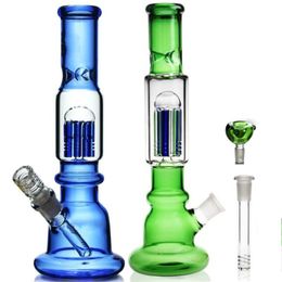 Rechte buis 12 inch hoog stereo matrix Perc joint Water Glass Bong waterpijpen Pipe percolator Recycler booreiland bong dab Rigs 18mm bowl