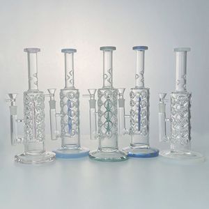 En stock Tube droit Narguilé Accessoires pour fumeurs Bong en verre Fab Egg avec Inline Perc Dab Rigs 5 couleurs Option Pipes à eau Oil Rig avec bol WP2161